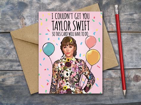 Taylor Swift Cards. Personalise with photos and custom text. Check our website for cut off times and delivery information.